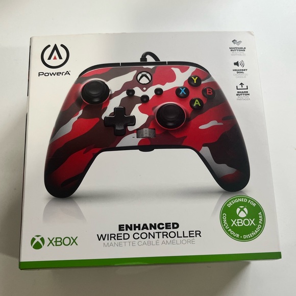 XBOX ONE X/S Power A Enhanced wired Red Camo Controller NEW